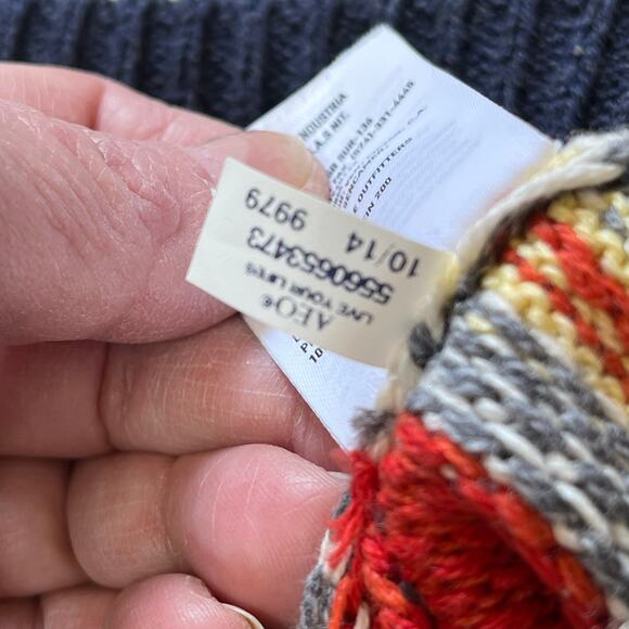 American Eagle Outfitters Aztec Print Exposed Seam Sweater Hoodie Unisex Size XS - Picture 10 of 12